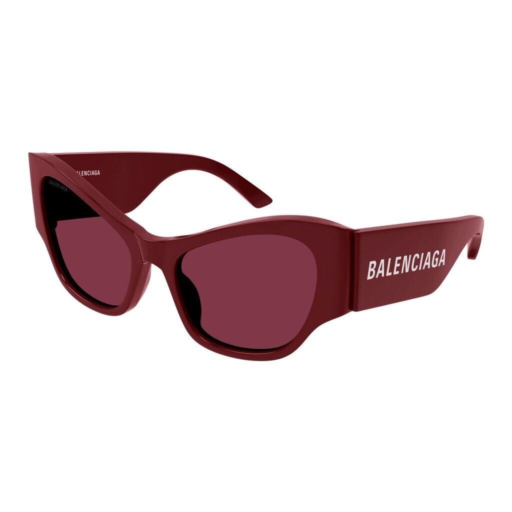 Balenciaga BB0259S 006 Oversized Burgundy W/pink Lens Sunglasses 56-20