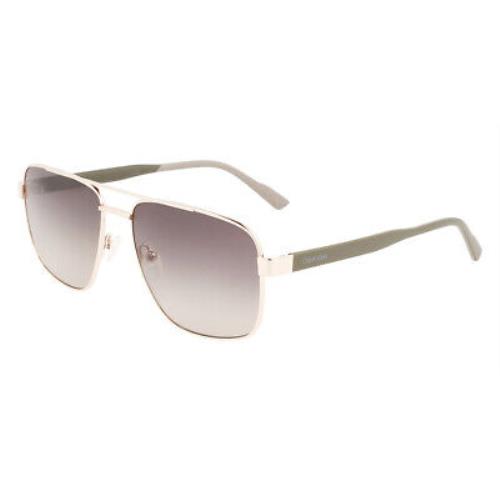 Calvin Klein CK22114S Sunglasses Men Olive Aviator 60mm - Frame: Olive
