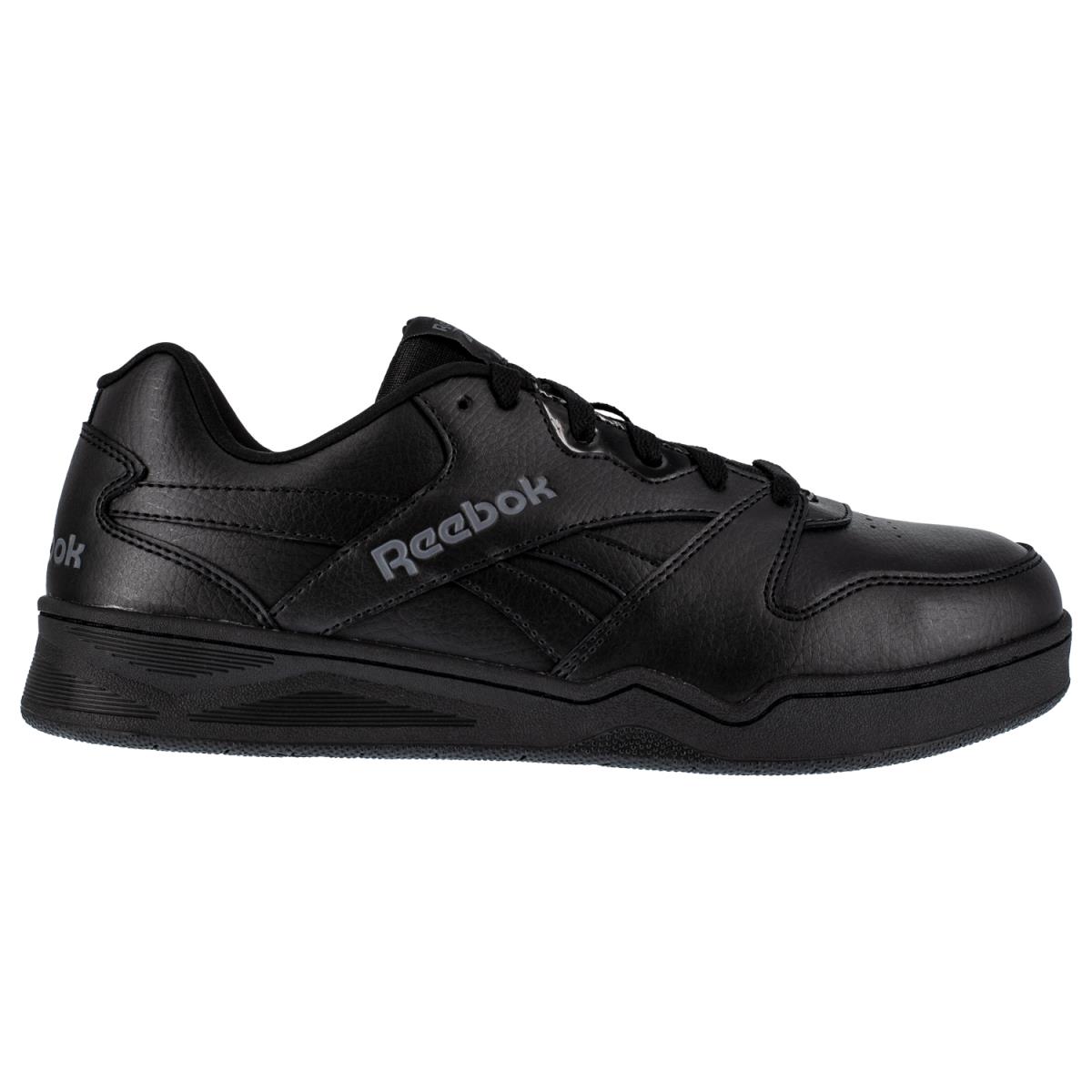 Reebok Mens Black Leather Work Shoes Low Cut Sneaker CT M