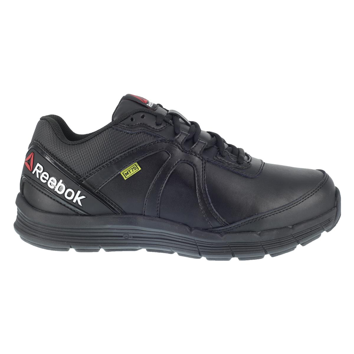 Reebok Mens Black Leather Work Shoes Metguard ST SR Oxford M