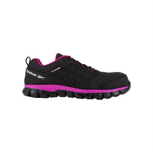 Reebok Womens Black/pink Leather Work Shoes Sublite Cushion CT - Black/Pink