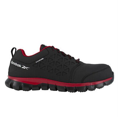Reebok Mens Black/red Textile Work Shoes Sublite Cushion CT Athletic - Black/Red