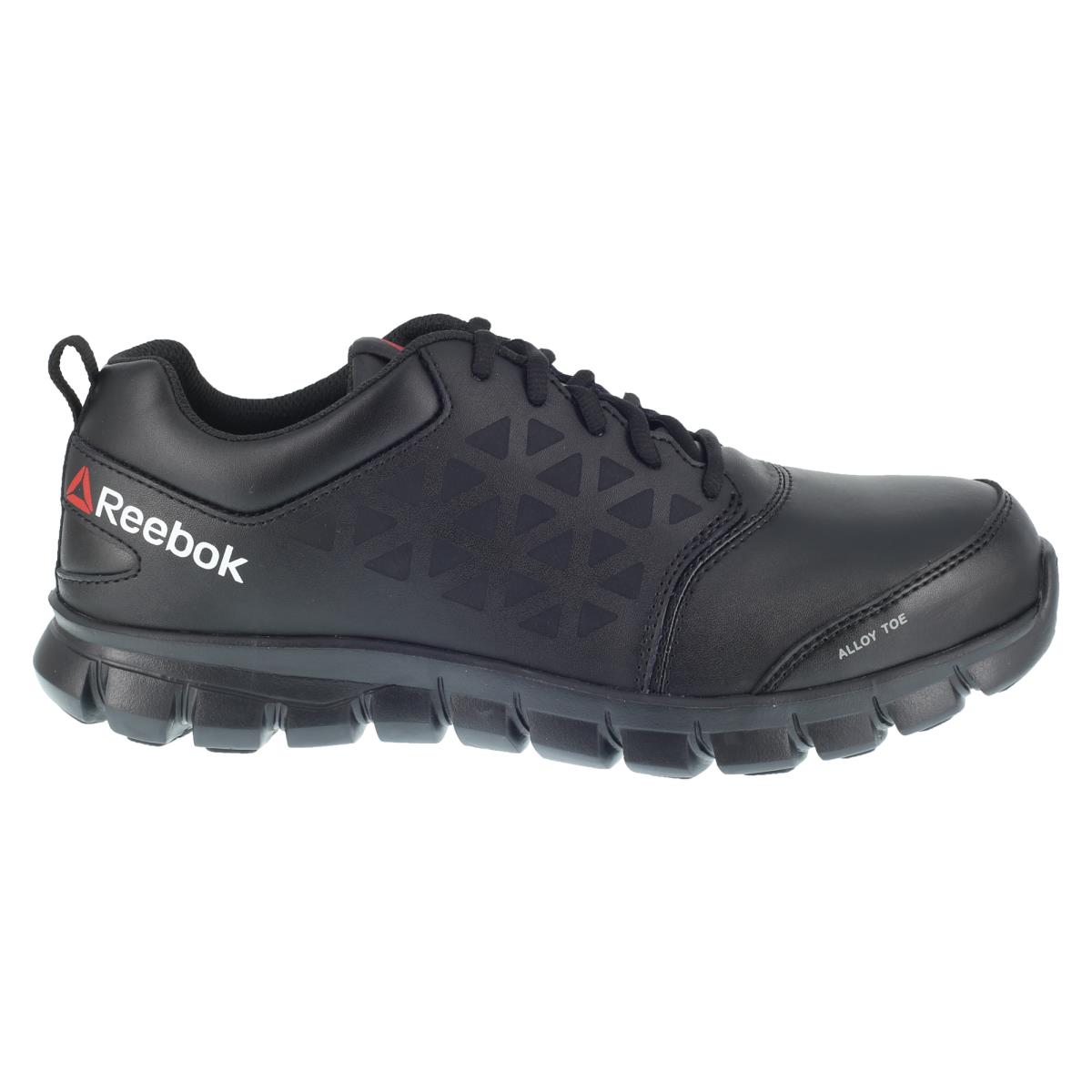 Reebok Mens Black Leather Work Shoes Sublite Oxford M