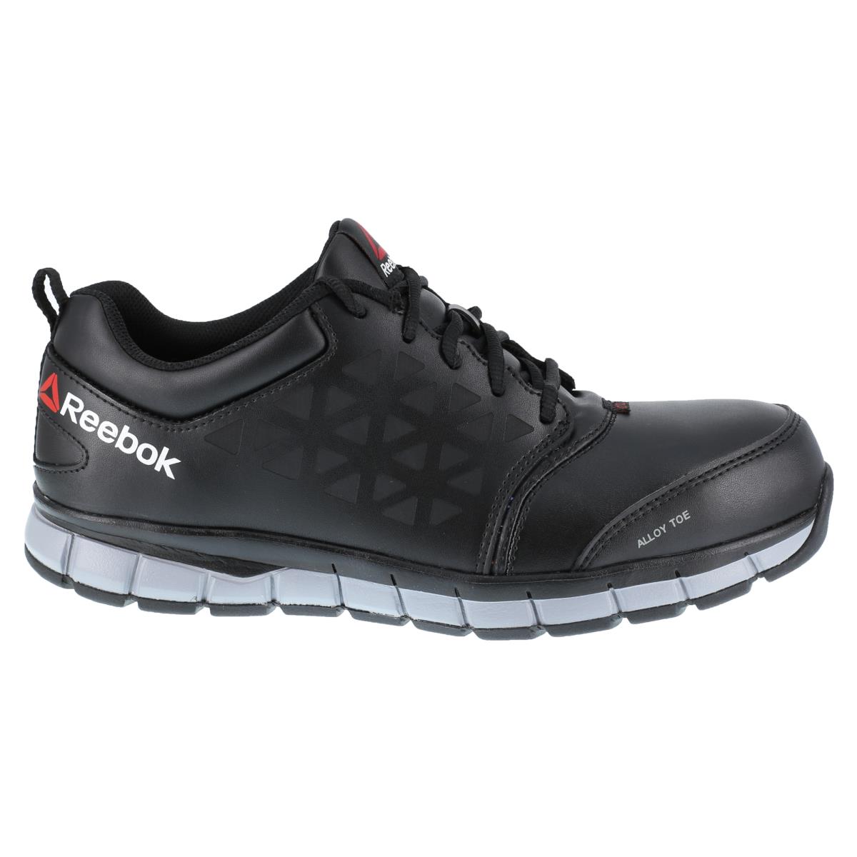 Reebok Mens Black Leather Work Shoes Conductive Athletic AT M