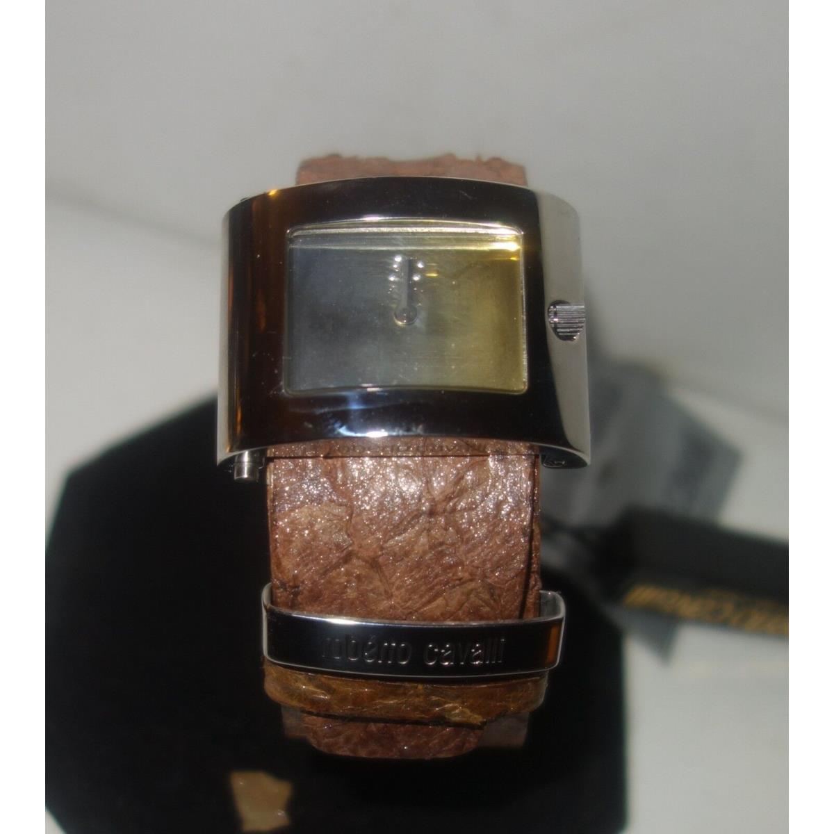 Roberto Cavalli `molla` Brown Leather Watch