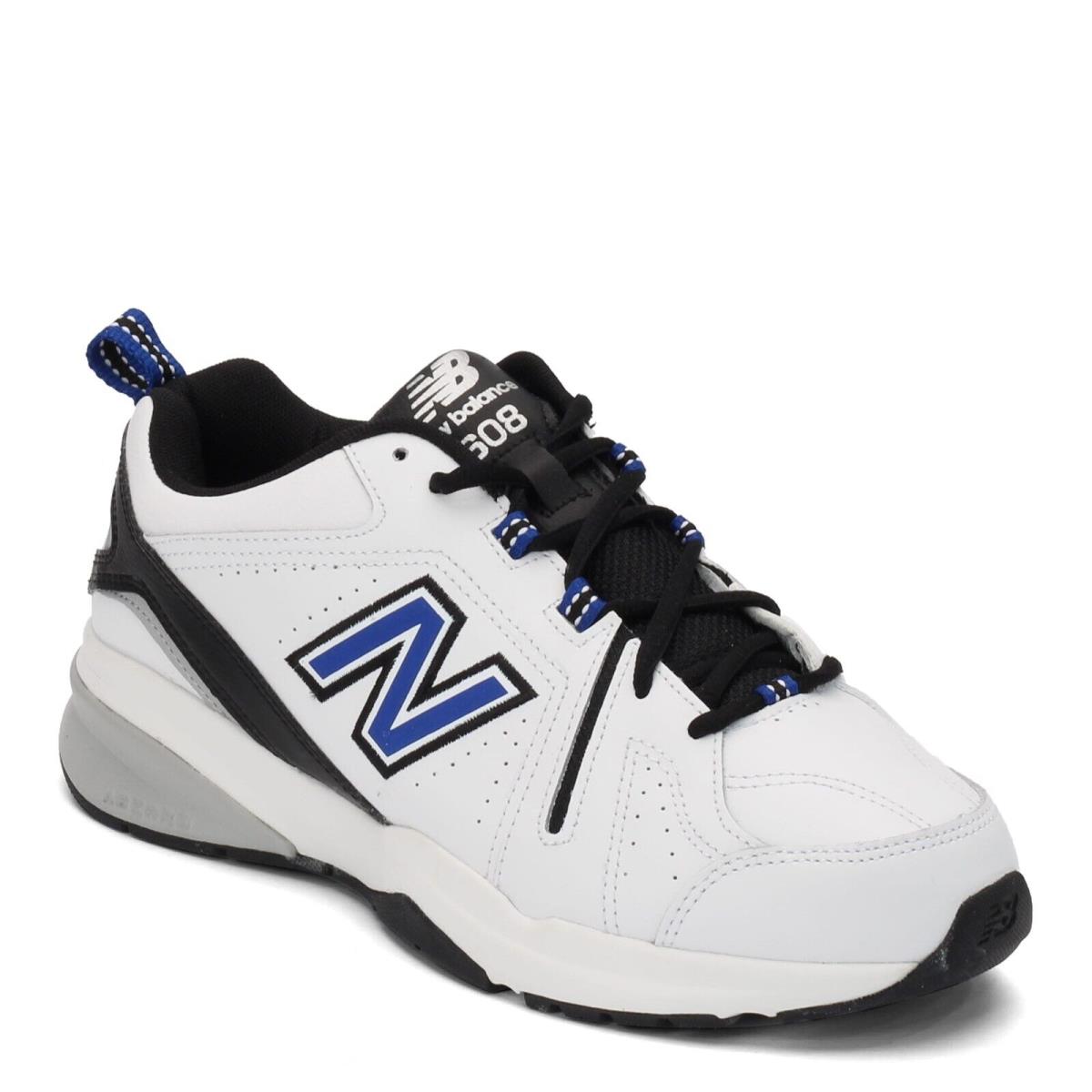 Men`s New Balance 608V5 Crosstraining Sneaker MX608WR5 White Blue Leather