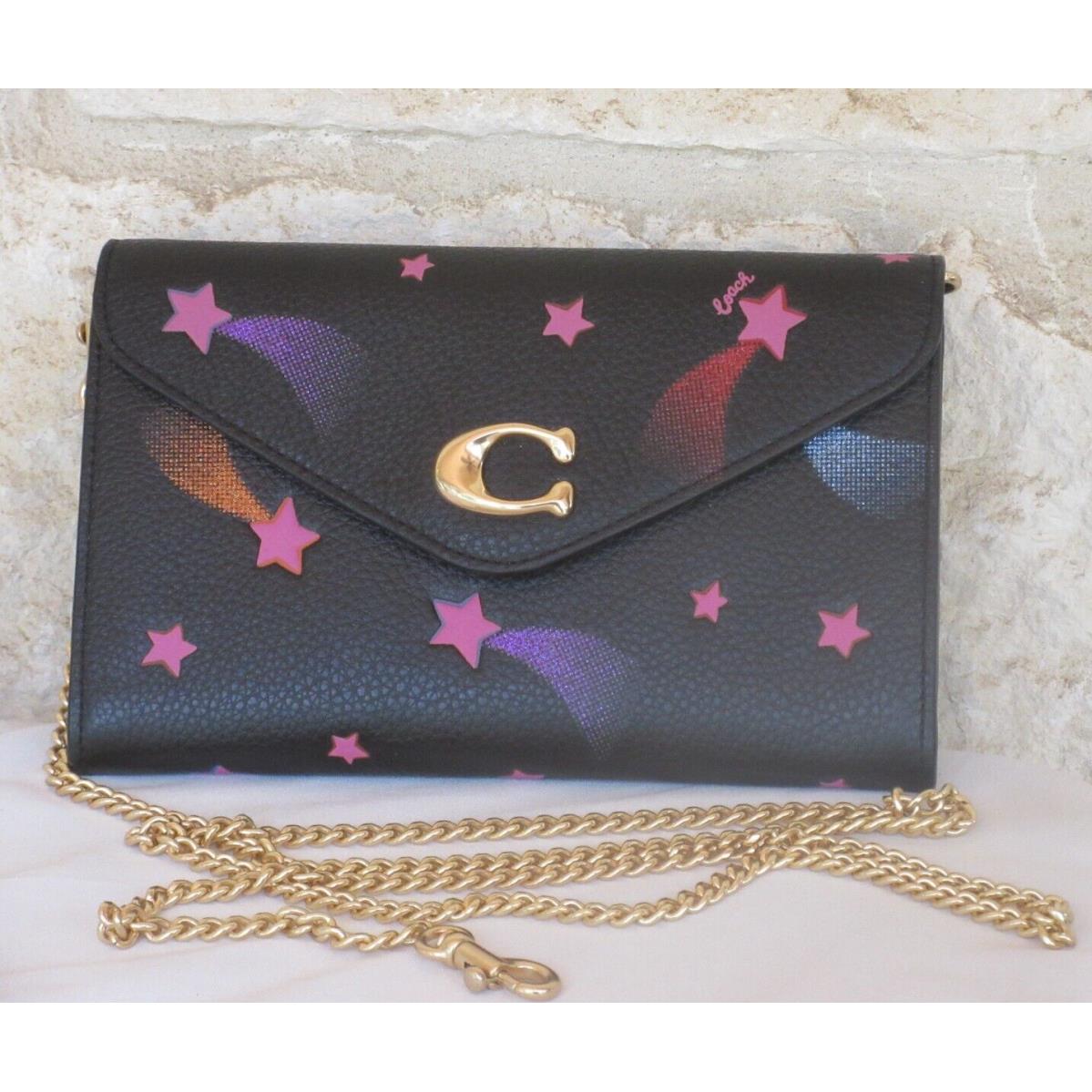 Coach Tammie Chain Crossbody/clutch Shooting Stars Gold/black/pinks Multi