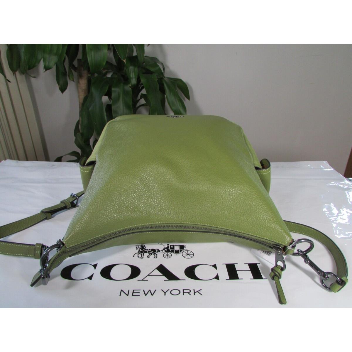 NWT Coach Pebble Leather Mix Pennie Shoulder Bag C1522 Olive Green