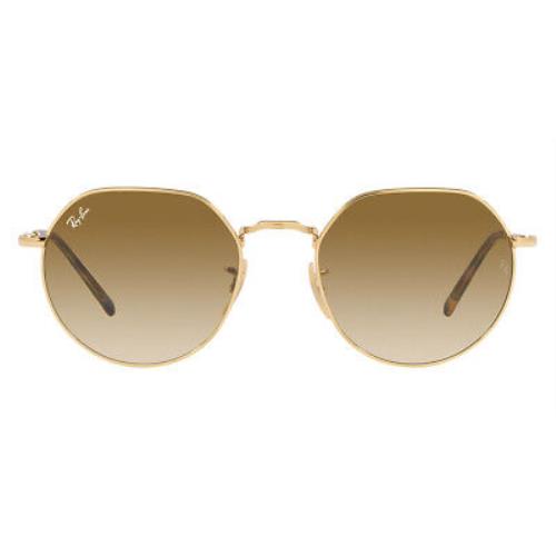 Ray-ban Jack RB3565 Sunglasses Gold Brown Irregular 55mm - Gold / Brown Frame, Brown Lens