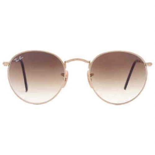 Ray Ban Round Metal Brown Gradient Unisex Sunglasses RB3447 001/51 50 - Frame: Gold, Lens: Brown