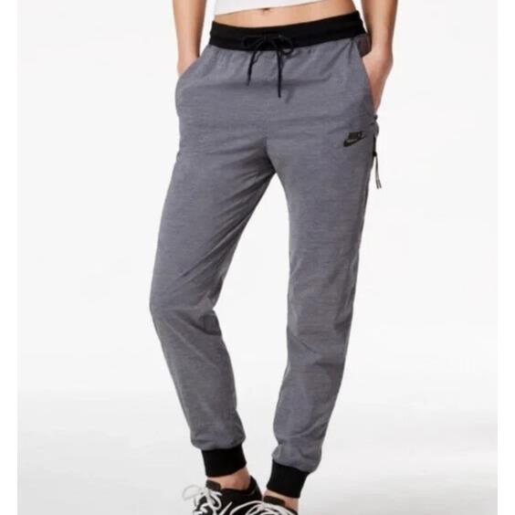 Nike L77647 Bonded Woven Grey Pants Women`s Size M