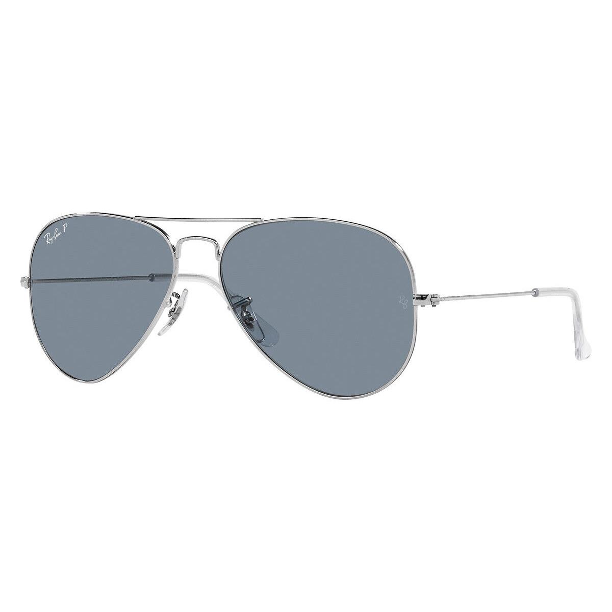 Ray-ban RB3025 Sunglasses Silver Blue Polarized 55mm - Frame: Silver / Blue Polarized, Lens: Blue Polarized