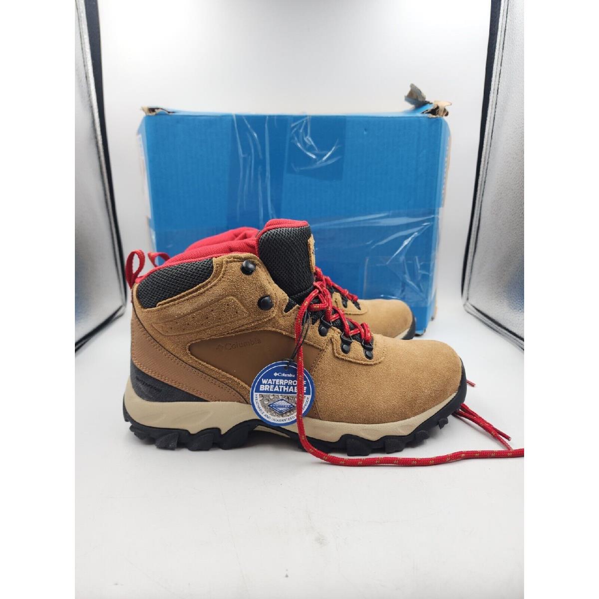 Columbia Men`s 10W Newton Ridge Plus II Suede Waterproof Hiking Shoe Red/elk