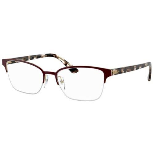 Prada Women`s Eyeglasses Bordeaux Metal Half-rim Frame Prada 0PR 61XV 5521O152