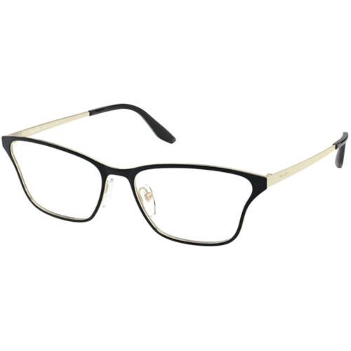 Prada Women`s Eyeglasses Black Gold Metal Frame Prada 0PR 60XV AAV1O155