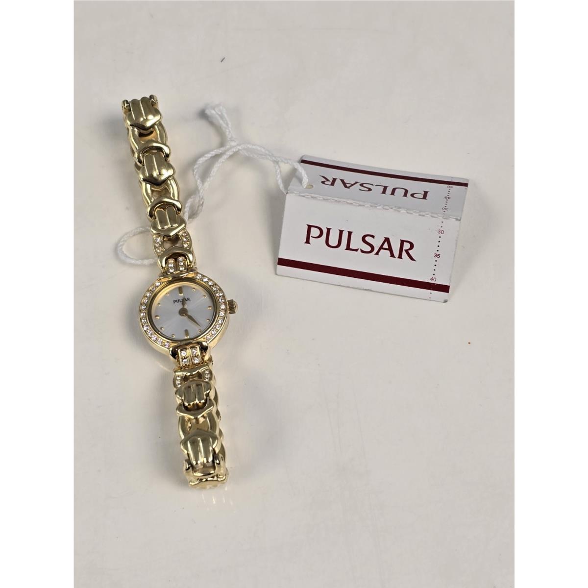 Pulsar Womens PEGB72 Crystal Dress Gold-tone Watchnew