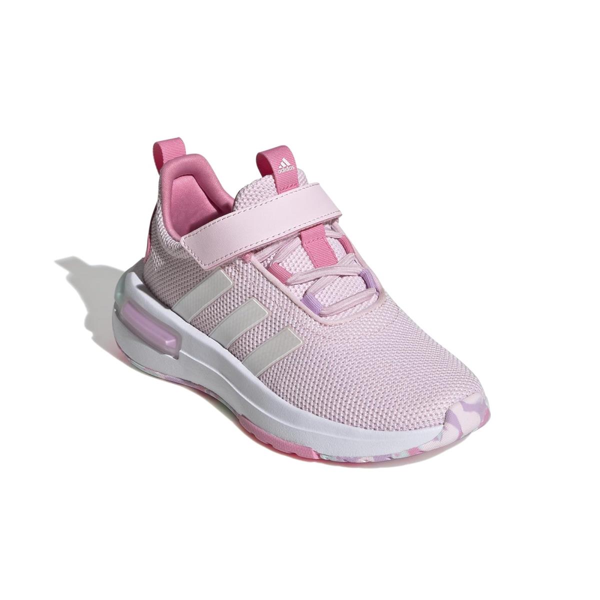 Girl`s Sneakers Athletic Shoes Adidas Kids Racer TR23 Little Kid/big Kid Clear Pink/Zero Metallic/Bliss Pink 1