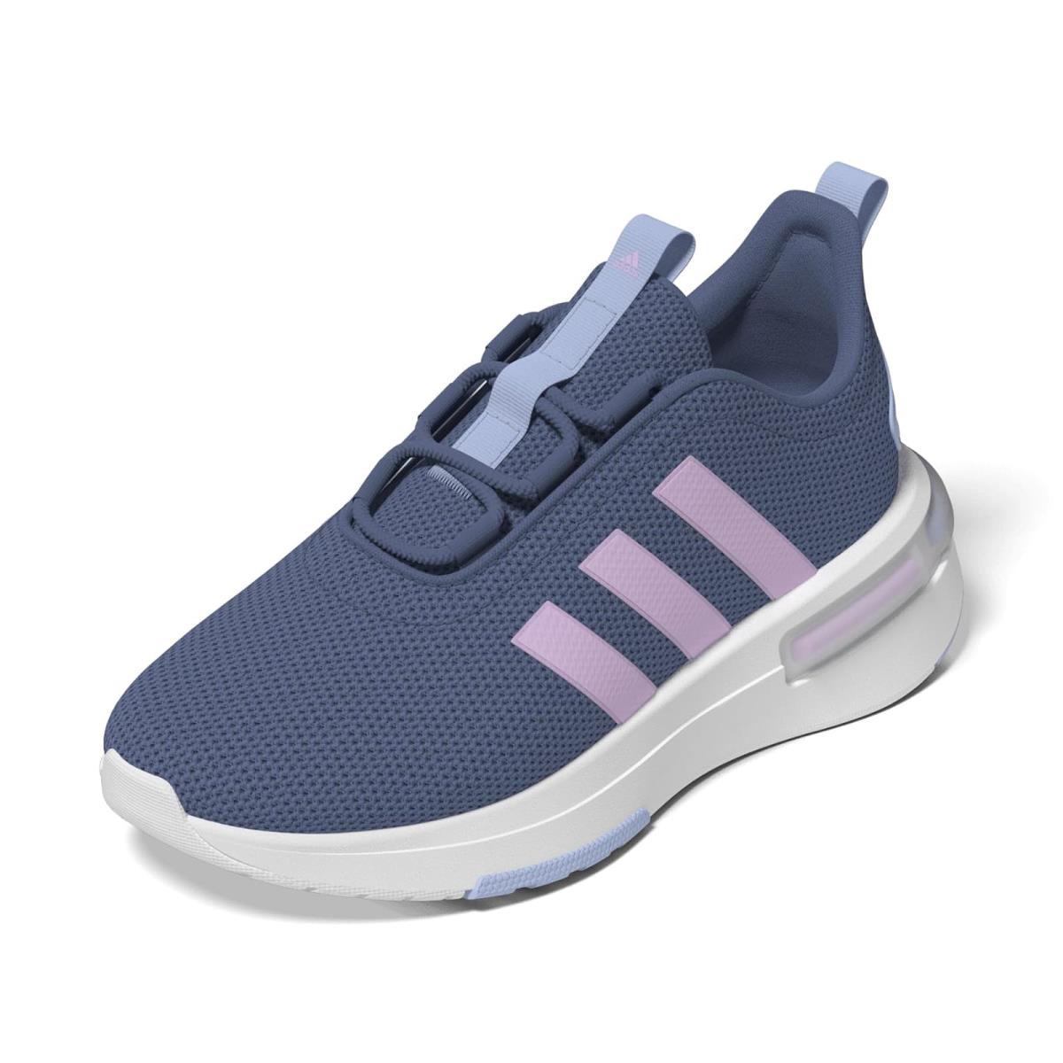 Girl`s Sneakers Athletic Shoes Adidas Kids Racer TR23 Little Kid/big Kid Crew Blue/Bliss Lilac/Blue Dawn