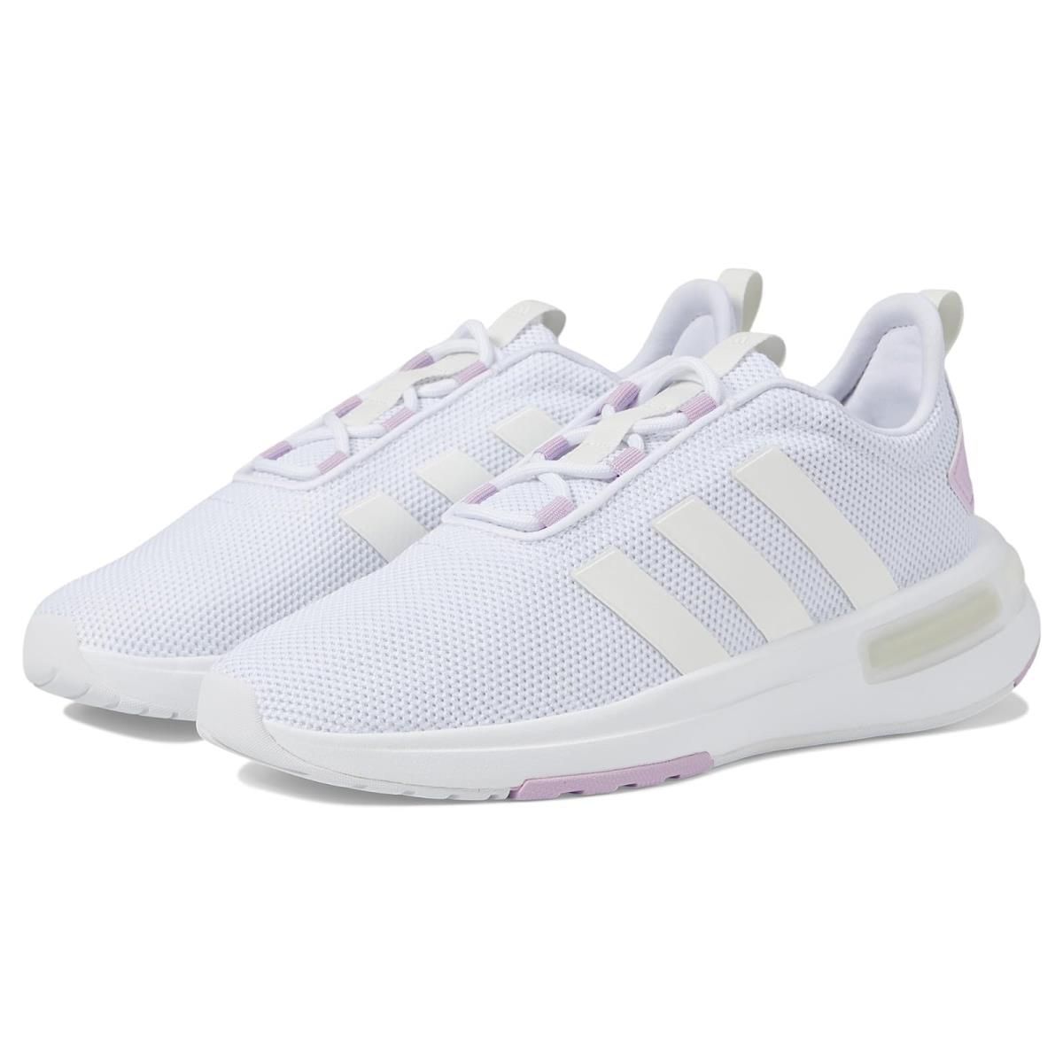 Girl`s Sneakers Athletic Shoes Adidas Kids Racer TR23 Little Kid/big Kid Footwear White/Off-White/Bliss Lilac