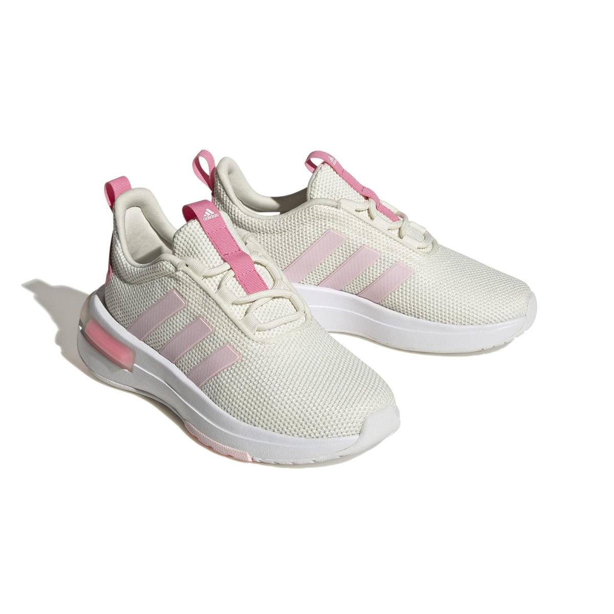 Girl`s Sneakers Athletic Shoes Adidas Kids Racer TR23 Little Kid/big Kid Off-White/Clear Pink/Bliss Pink
