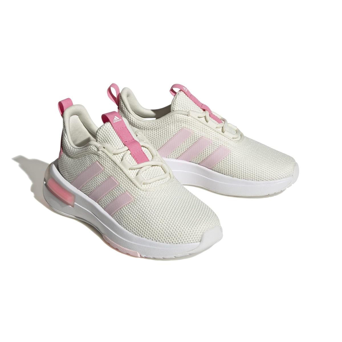 Girl`s Sneakers Athletic Shoes Adidas Kids Racer TR23 Little Kid/big Kid Off-White/Clear Pink/Bliss Pink