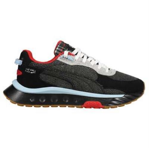 Puma Wild Rider & Chill Lace Up Wild Rider Chill Lace Up Mens Black Blue Red Sneakers Casual Shoes 383