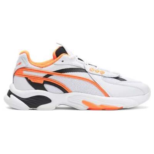 Puma Rsconnect Flagship Lace Up Mens Black Orange White Sneakers Casual Shoes - Black, Orange, White