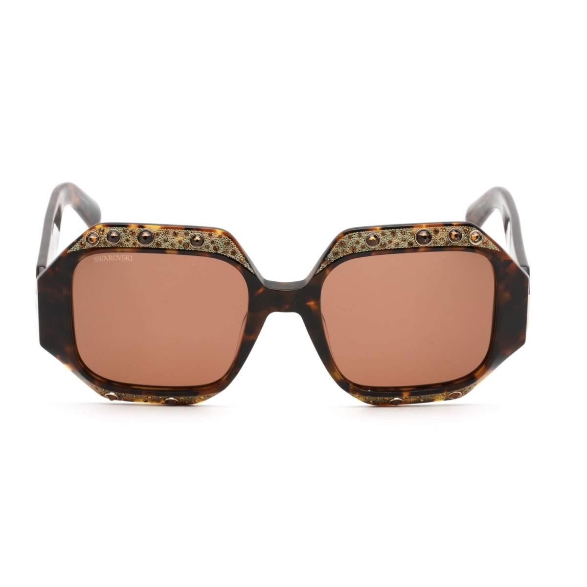 Swarovski Women`s Sunglasses Brown Lens Square Shape Acetate Frame SK0382 52E