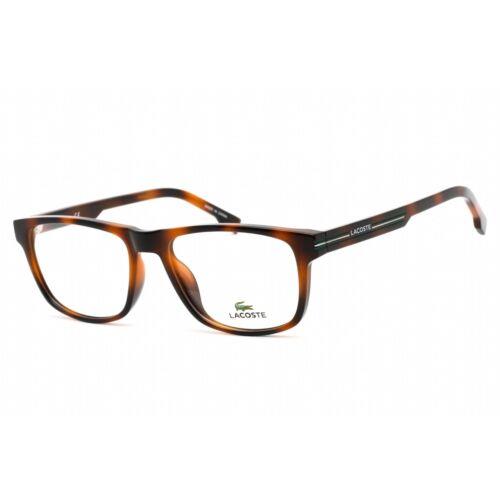 Lacoste Men`s Eyeglasses Clear Demo Lens Havana Rectangular Frame L2887 230