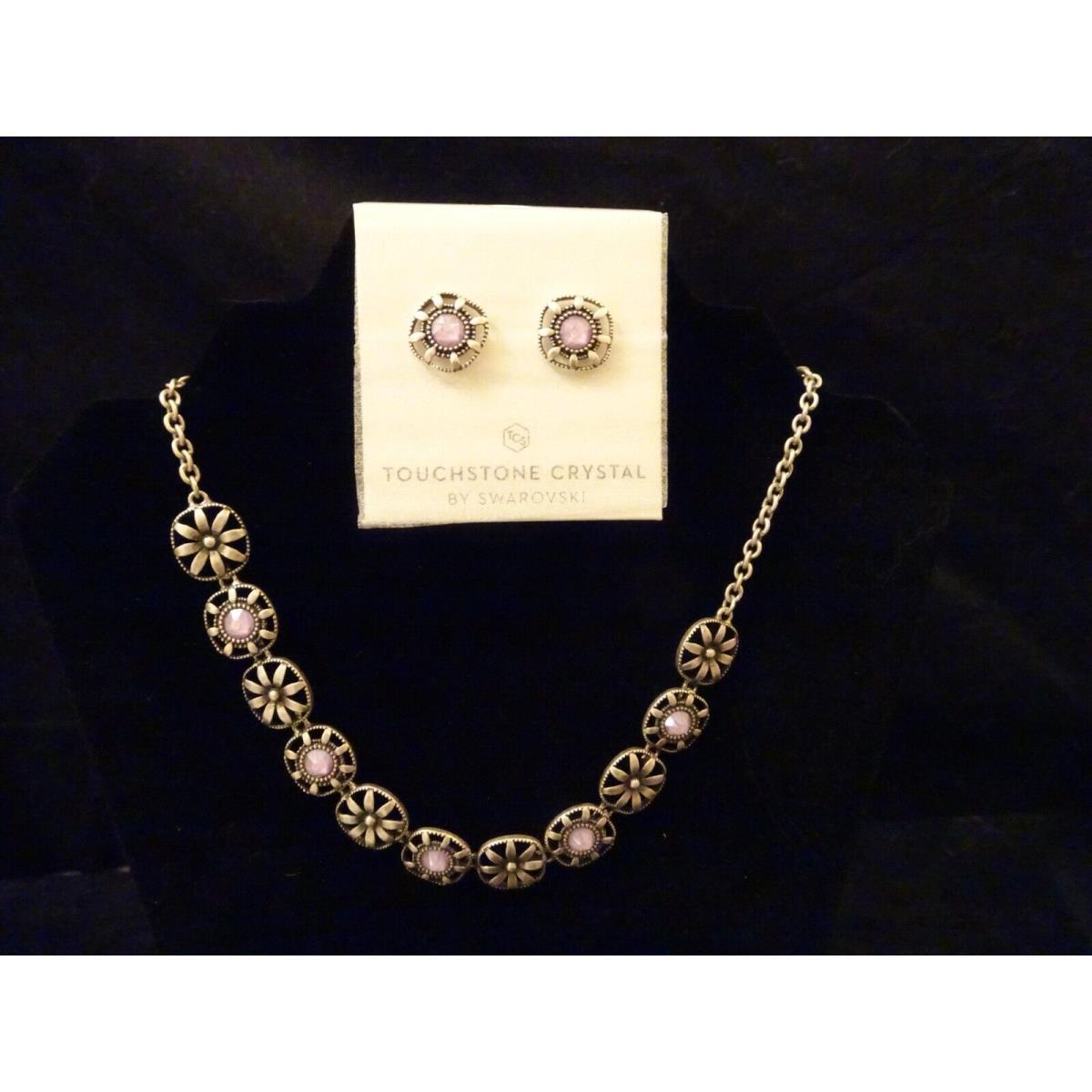 Touchstone Crystal by Swarovski Flower Power Necklace and Earring Set