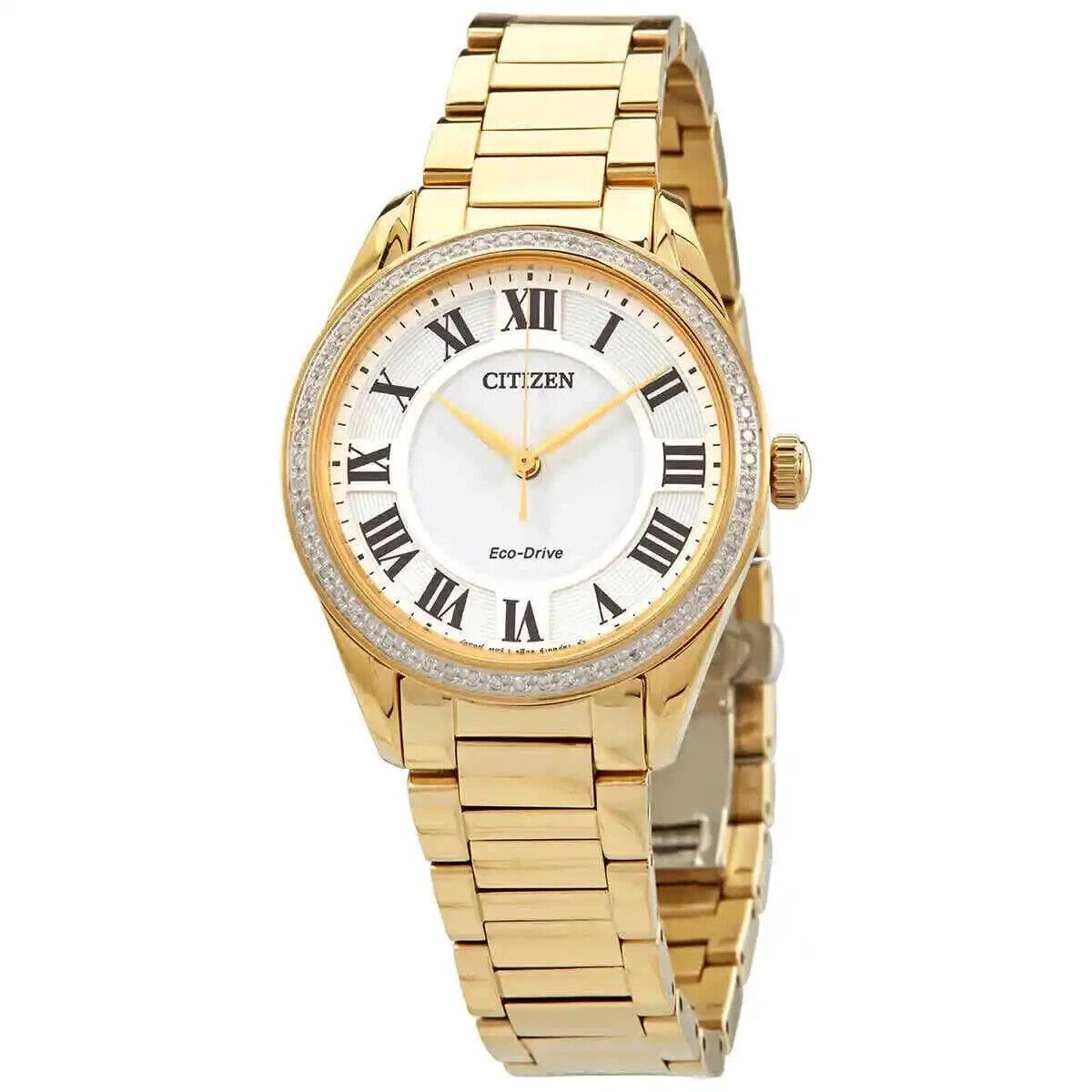 Citizen Fiore Eco-drive Stainless Steel White Dial Women`s Watch EM0882-59A