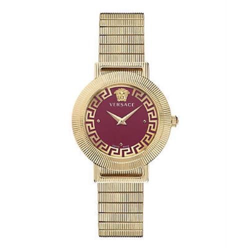 Versace Womens Greca Chic IP Yellow Gold 36mm Bracelet Fashion Watch