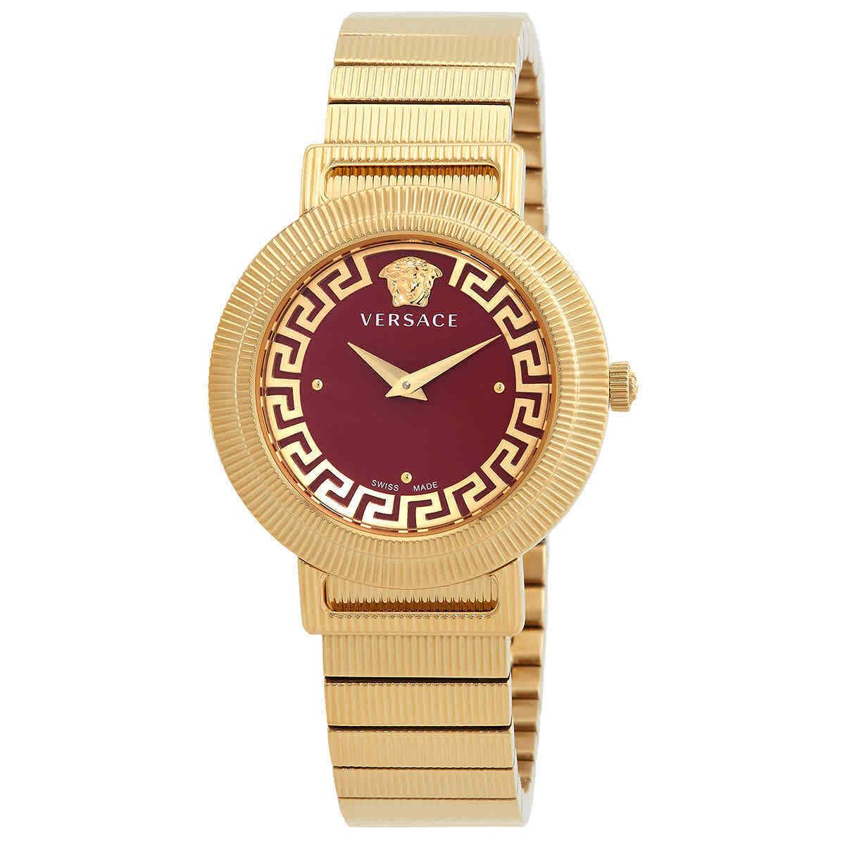 Versace Greca Chic Quartz Red Dial Ladies Watch VE3D00622