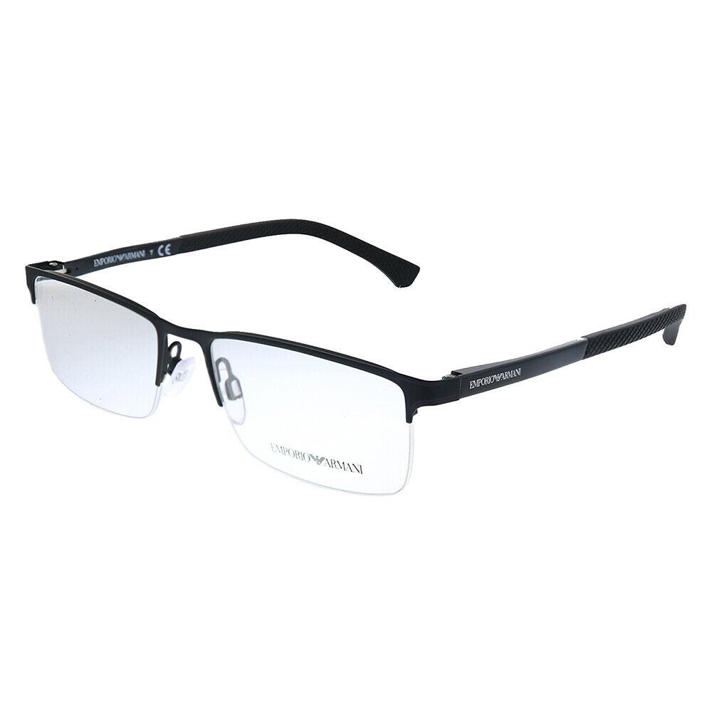 Emporio Armani EA 1041 3175 Rubber Black Metal Rectangle Eyeglasses 55mm