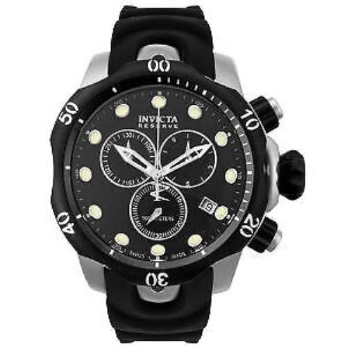 Invicta Men`s Reserve Collection Chronograph Black Dial Black Rubber Men`s Watch