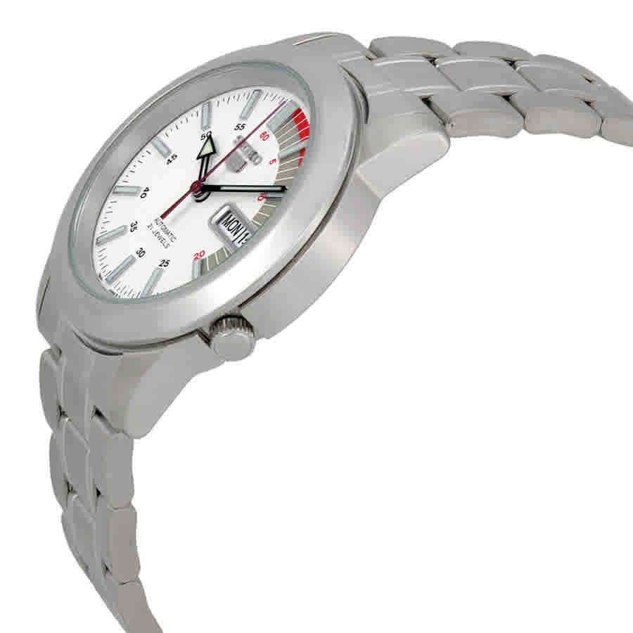 Seiko 5 Automatic White Dial Stainless Steel Men`s Watch SNKK25