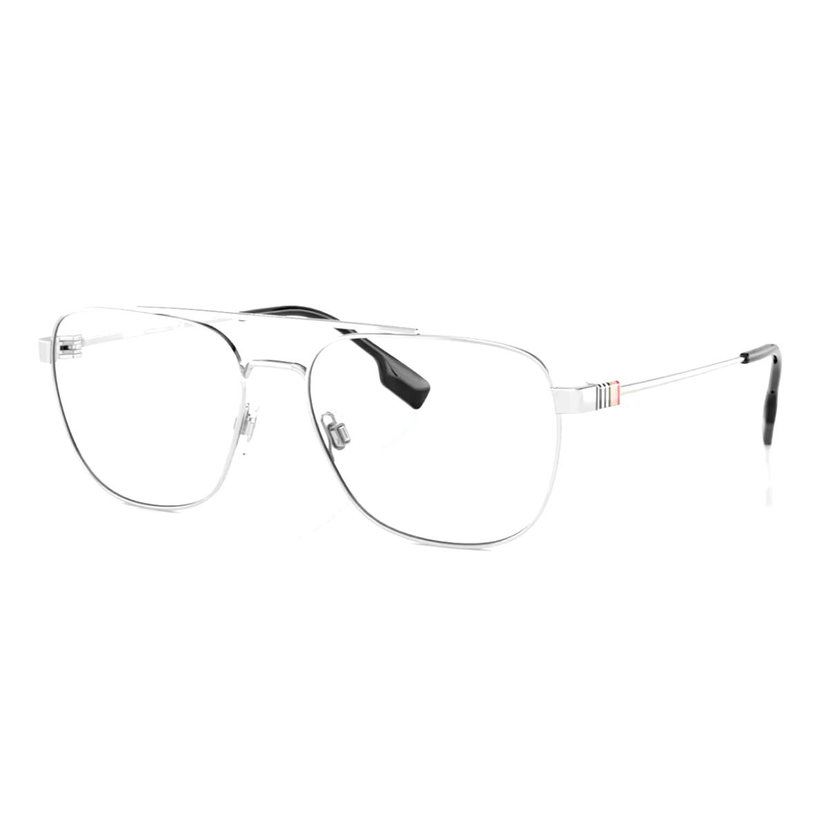 Burberry Michael Eyeglasses B 1377 1005 55-17 145 Silver Aviator Frames