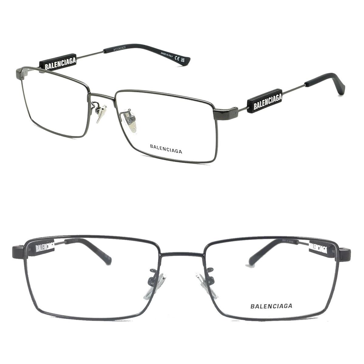 Balenciaga Tag 0118 Gray Metal Unisex Eyeglass 56mm BB0118O Optical Frame 001