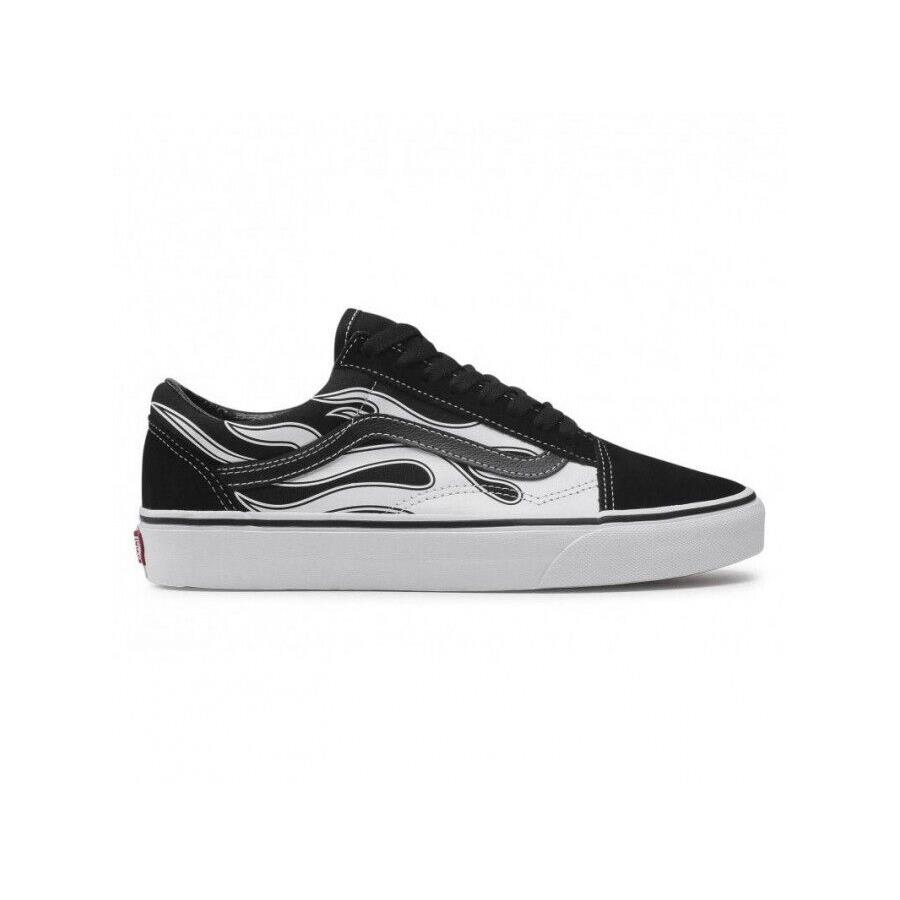Vans Old Skool VN0A38G1K681 Men`s Black/white Flame Skate Sneaker Shoes C1883 - Black/White