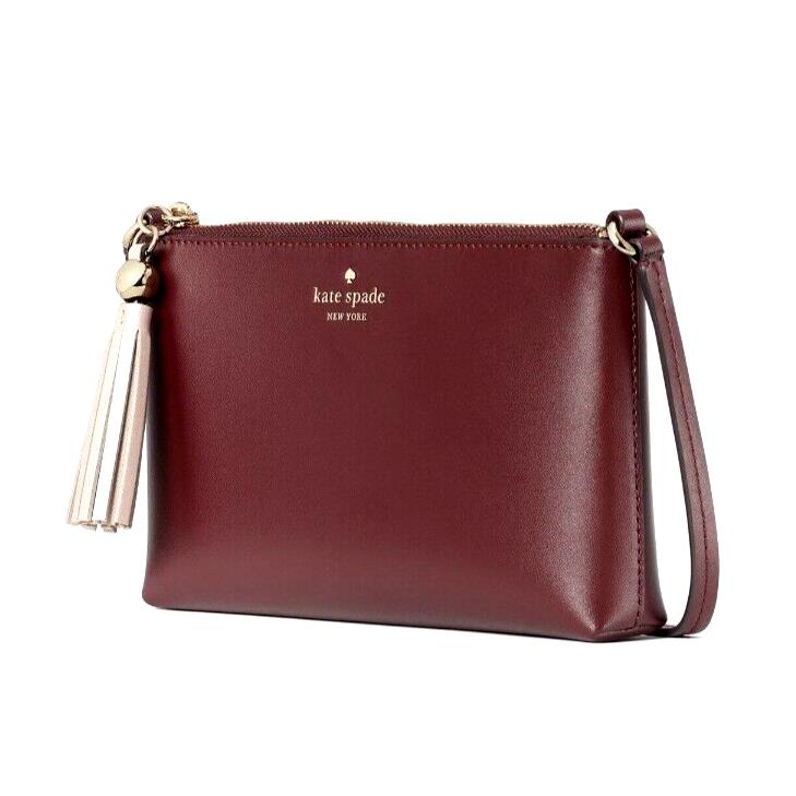 Kate Spade Ivy Street Amy Crossbody Cherrywood Smooth Leather Hand Bag  Purse NEW