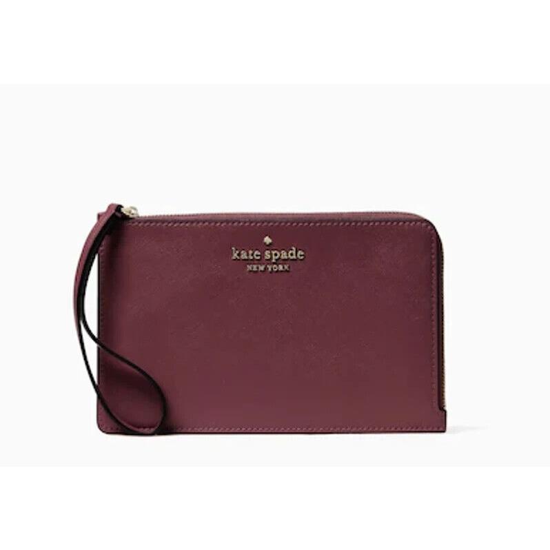 Kate Spade Deep Berry Staci Medium L Zip Wristlet