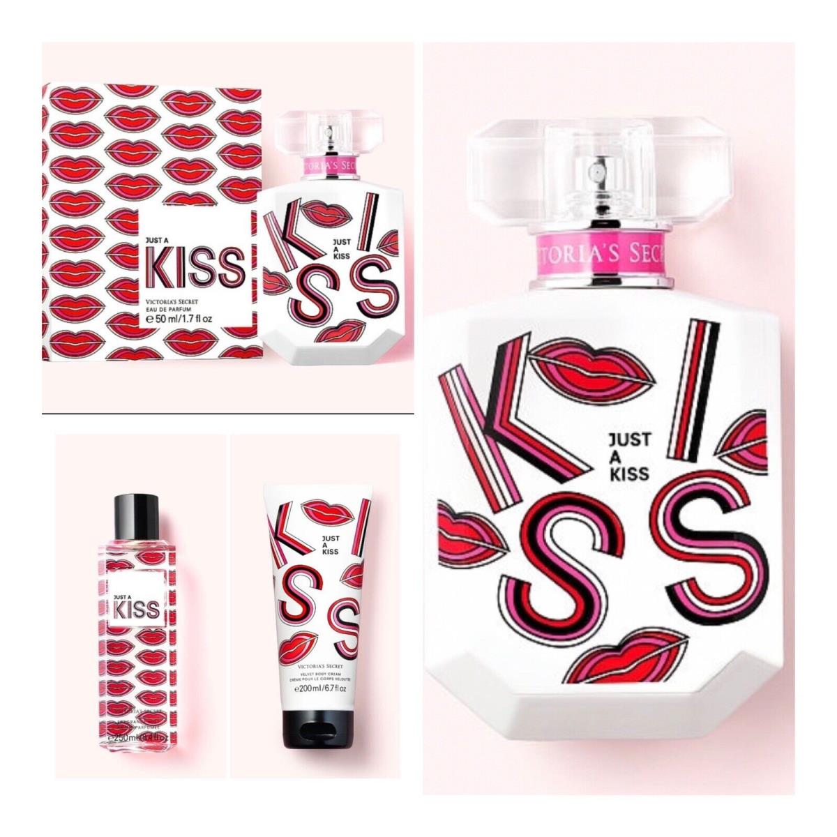 Victoria s Secret Just A Kiss Eau de Parfum 1.7 Oz. 2 /fragrance Mist /cream