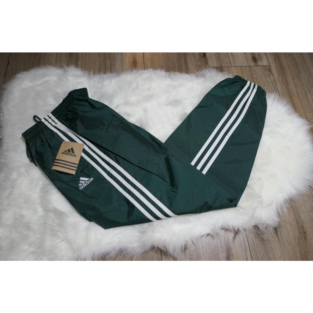 Adidas Vintage Nylon Forest Green Track Pants Youth Large YL