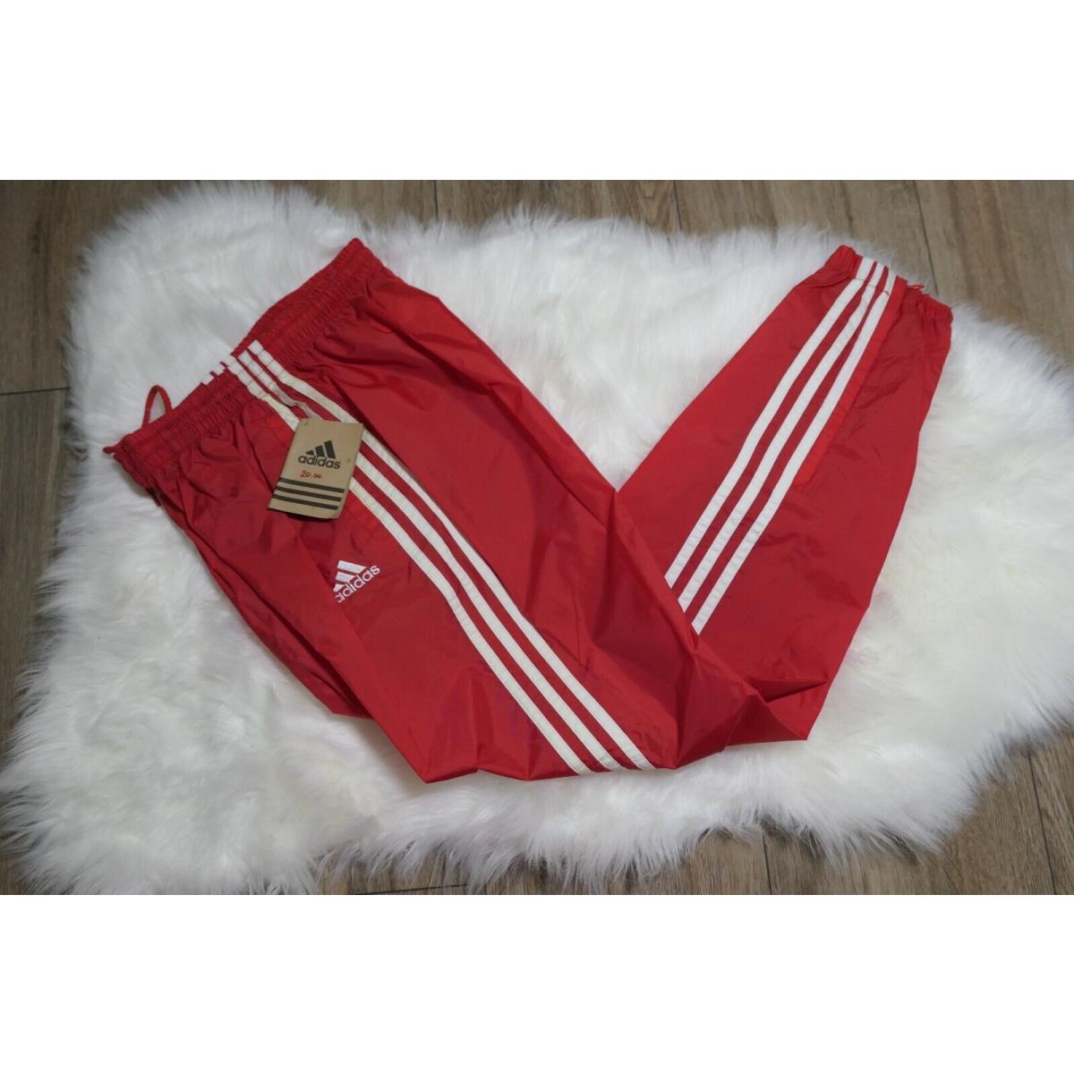 Adidas Vintage Nylon Red Track Pants Youth Large YL