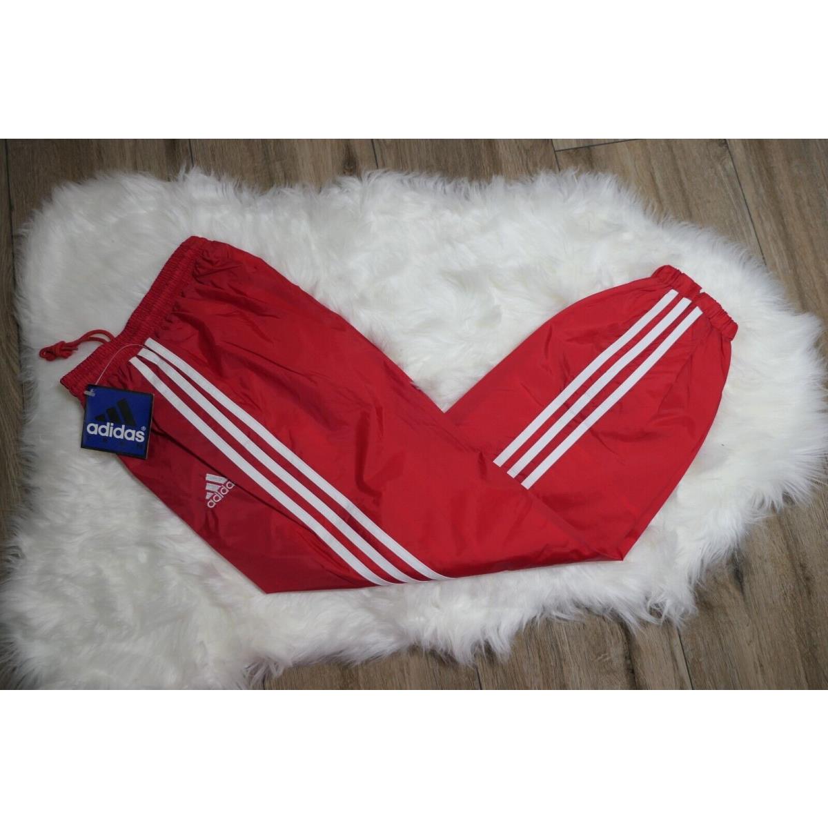 Adidas Vintage Nylon Team Red Lined Track Pants Youth Medium YM