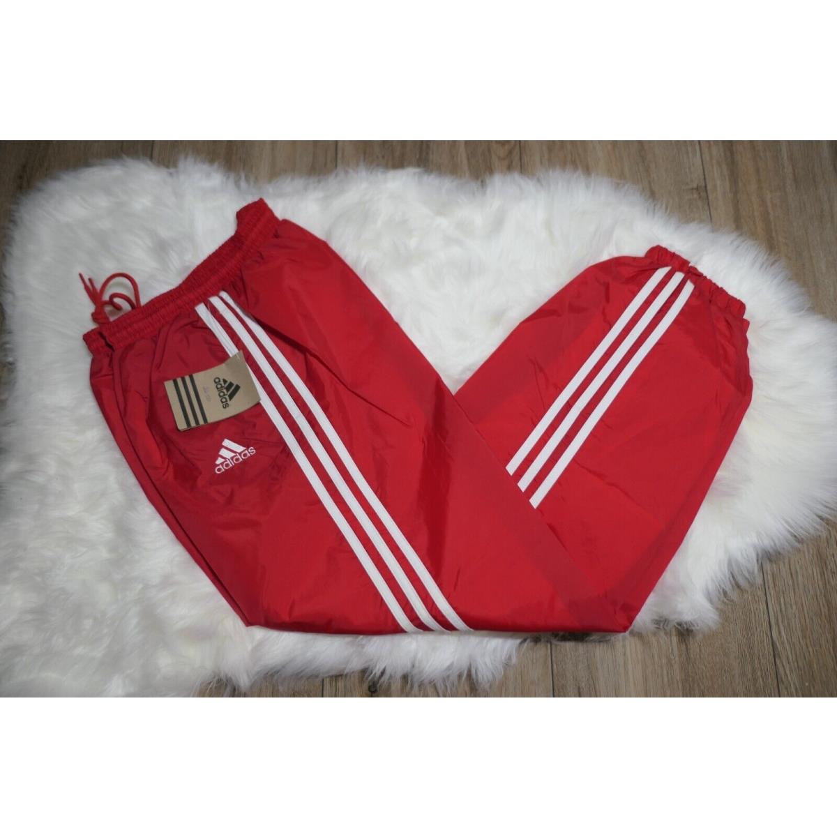 Adidas Vintage Nylon Red Lined Track Pants Youth Large YL