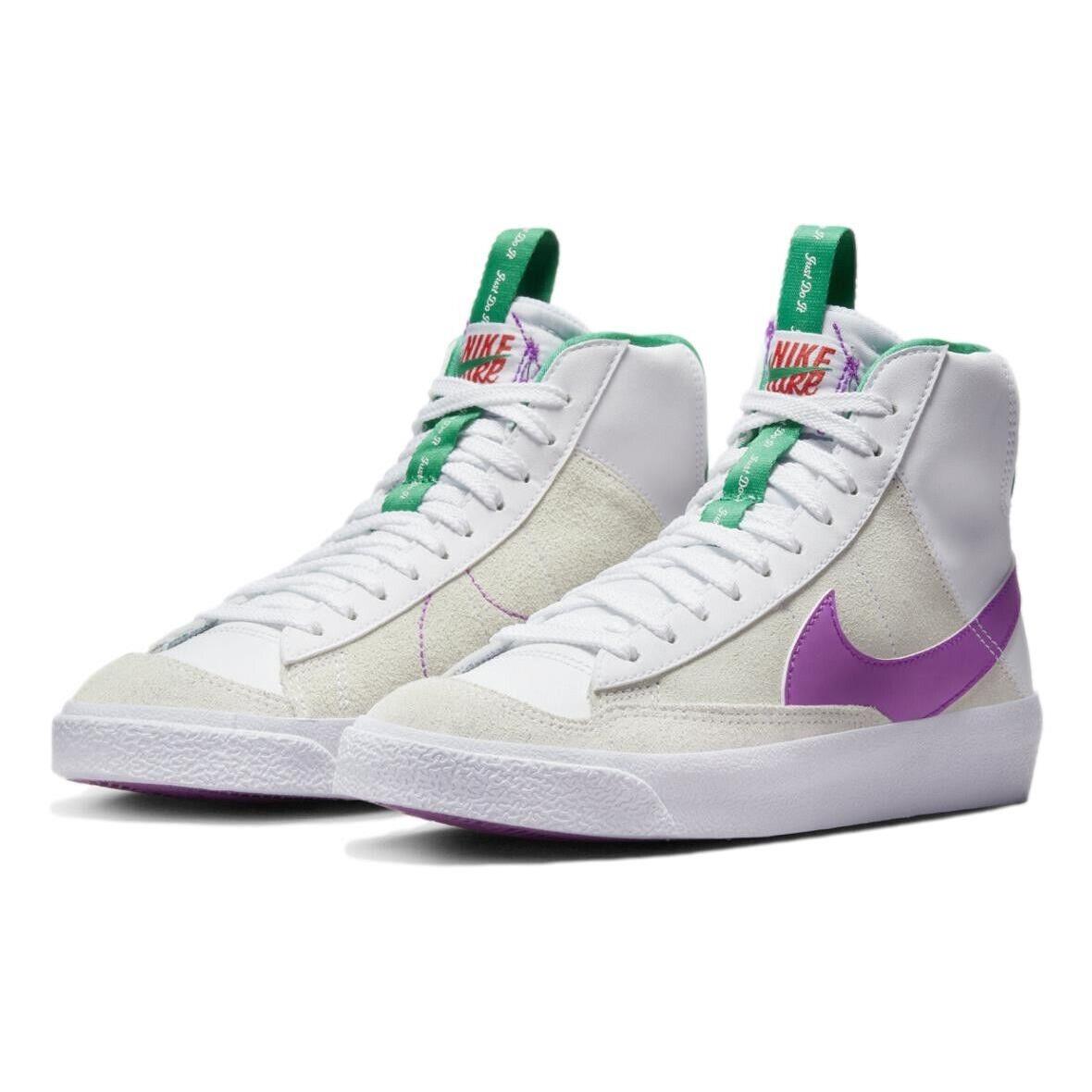 Size 7 - Nike Youth Blazer Mid `77 Dance `white Fuchsia Green` Shoes DQ6084-101 - White/Fuchsia Green