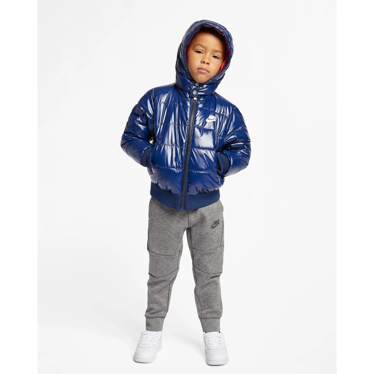 Nike Little Kids Full Zip Bomber Jacket Obsidian 86D285-695 Boys Size 6