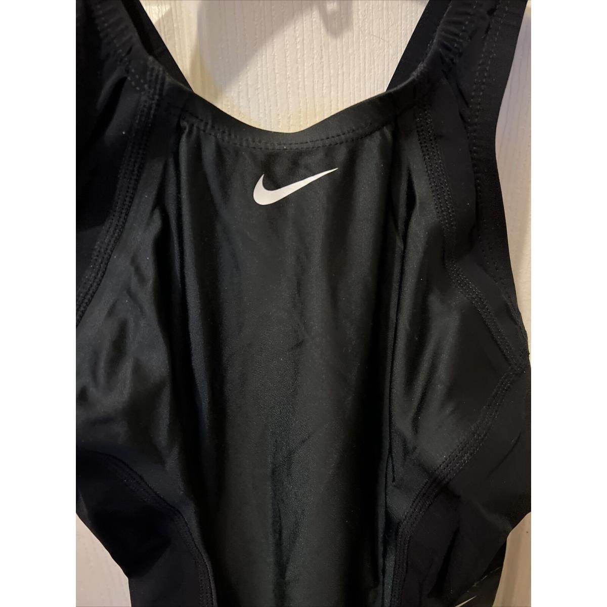 Nike Girls Size 10 Black One Piece Pull On Unitard Swim Suit Comp