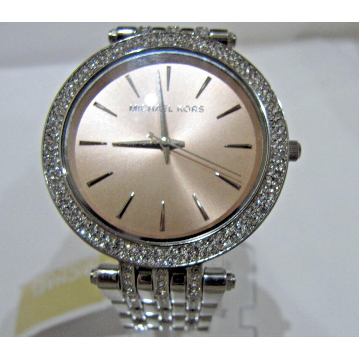 Michael Kors watch Darci - Pink Face, Pink Dial, Silver Band 4